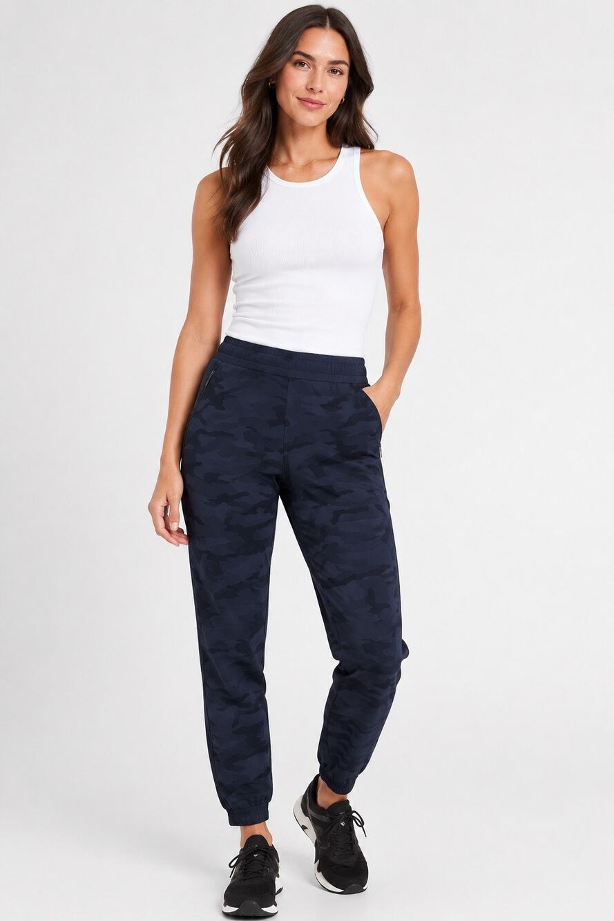 Athleta Brooklyn Textured Jogger Size 2 Navy Camo Pull On Pants